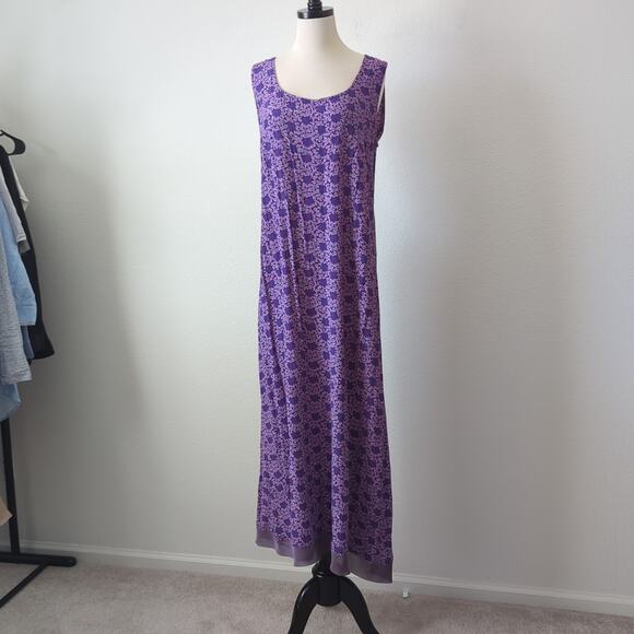 Vintage 90s Loco Lindo Women Maxi Dress Purple XL Boho Festival Retro California - Picture 4 of 10